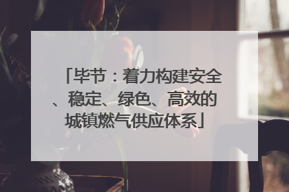 毕节：着力构建安全、稳定、绿色、高效的城镇燃气供应体系
