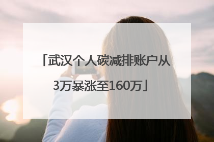武汉个人碳减排账户从3万暴涨至160万