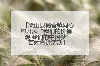 梁山县杨营镇同心村开展“我们的价值观·我们的中国梦”百姓宣讲活动