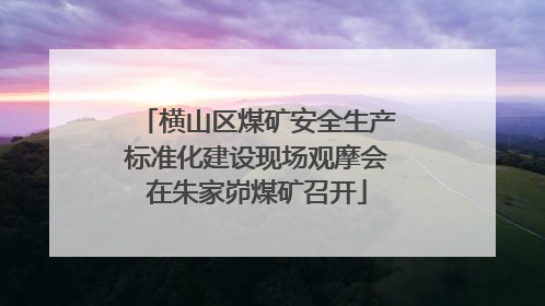 横山区煤矿安全生产标准化建设现场观摩会在朱家峁煤矿召开