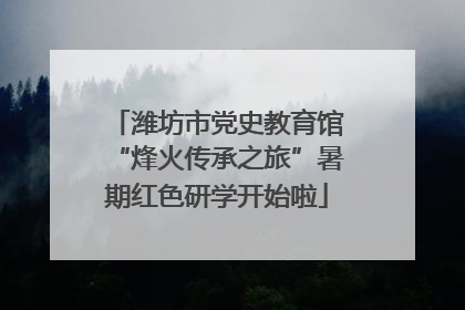 潍坊市党史教育馆“烽火传承之旅”暑期红色研学开始啦