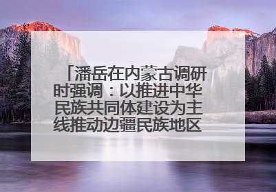 潘岳在内蒙古调研时强调：以推进中华民族共同体建设为主线推动边疆民族地区高质量发展
