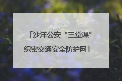 沙洋公安“三堂课”织密交通安全防护网