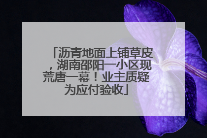 沥青地面上铺草皮，湖南邵阳一小区现荒唐一幕！业主质疑为应付验收