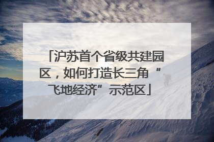 沪苏首个省级共建园区，如何打造长三角“飞地经济”示范区