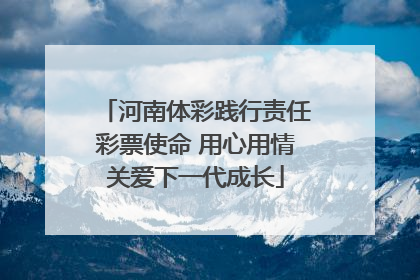 河南体彩践行责任彩票使命 用心用情关爱下一代成长