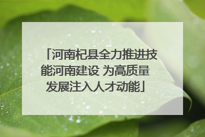河南杞县全力推进技能河南建设 为高质量发展注入人才动能