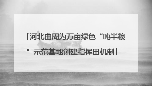 河北曲周为万亩绿色“吨半粮”示范基地创建指挥田机制