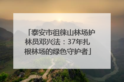泰安市徂徕山林场护林员邓兴法：37年扎根林场的绿色守护者