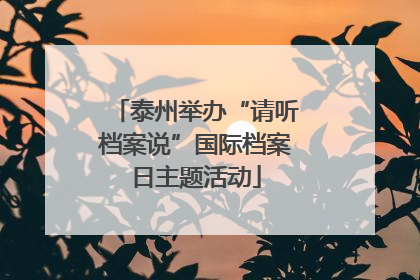 泰州举办“请听档案说”国际档案日主题活动