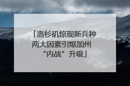 洛杉矶惊现新兵种 两大因素引爆加州“内战”升级