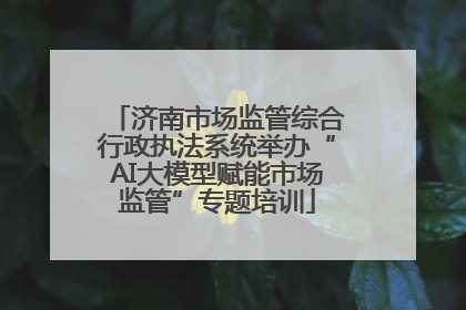 济南市场监管综合行政执法系统举办“AI大模型赋能市场监管”专题培训