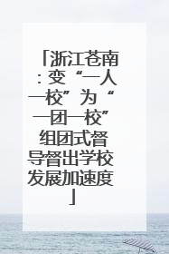 浙江苍南：变“一人一校”为“一团一校” 组团式督导督出学校发展加速度