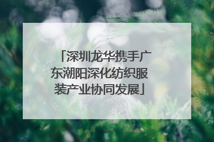 深圳龙华携手广东潮阳深化纺织服装产业协同发展