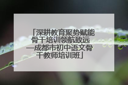 深耕教育聚势赋能 骨干培训领航致远—成都市初中语文骨干教师培训班