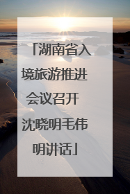 湖南省入境旅游推进会议召开 沈晓明毛伟明讲话