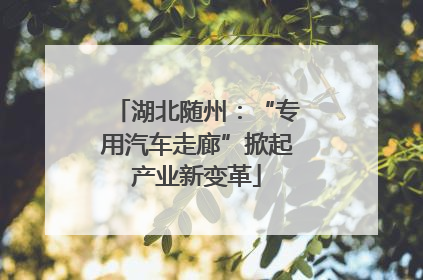 湖北随州：“专用汽车走廊”掀起产业新变革