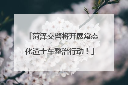菏泽交警将开展常态化渣土车整治行动！