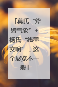 莫氏“斧劈气象”+杨氏“线墨交响”，这个展览不一般