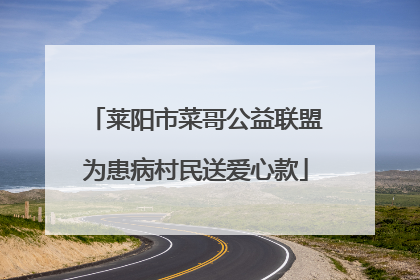 莱阳市菜哥公益联盟为患病村民送爱心款