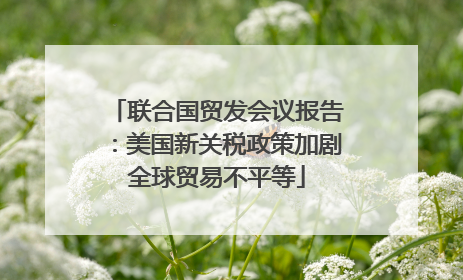 联合国贸发会议报告：美国新关税政策加剧全球贸易不平等