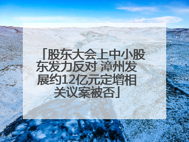 股东大会上中小股东发力反对 漳州发展约12亿元定增相关议案被否