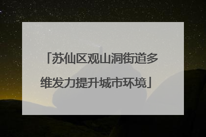 苏仙区观山洞街道多维发力提升城市环境