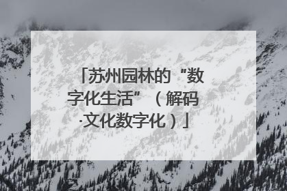 苏州园林的“数字化生活”（解码·文化数字化）