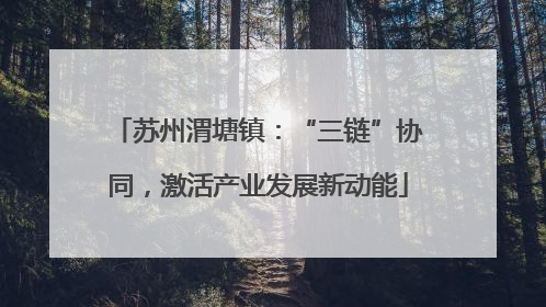 苏州渭塘镇：“三链”协同，激活产业发展新动能