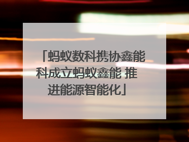 蚂蚁数科携协鑫能科成立蚂蚁鑫能 推进能源智能化