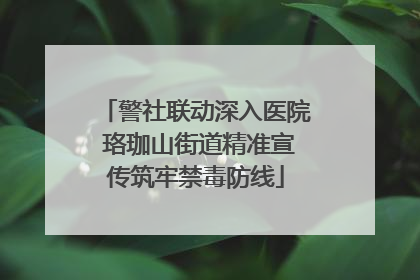 警社联动深入医院 珞珈山街道精准宣传筑牢禁毒防线