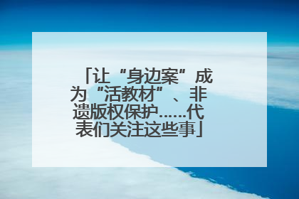 让“身边案”成为“活教材”、非遗版权保护……代表们关注这些事