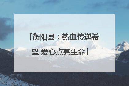 衡阳县：热血传递希望 爱心点亮生命
