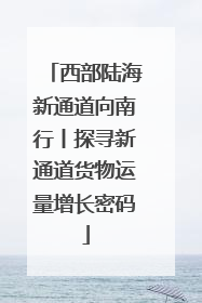 西部陆海新通道向南行丨探寻新通道货物运量增长密码