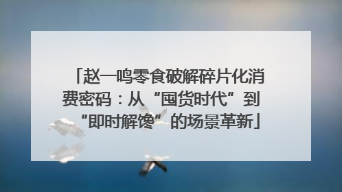 赵一鸣零食破解碎片化消费密码：从“囤货时代”到“即时解馋”的场景革新