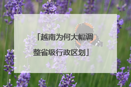 越南为何大幅调整省级行政区划
