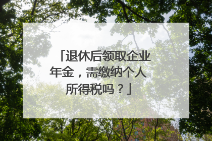 退休后领取企业年金，需缴纳个人所得税吗？