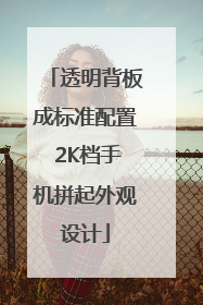 透明背板成标准配置 2K档手机拼起外观设计