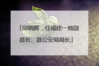 邱炳晖，任福建一地副县长、县公安局局长