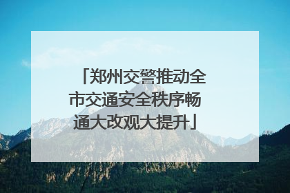 郑州交警推动全市交通安全秩序畅通大改观大提升