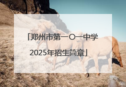 郑州市第一〇一中学2025年招生简章