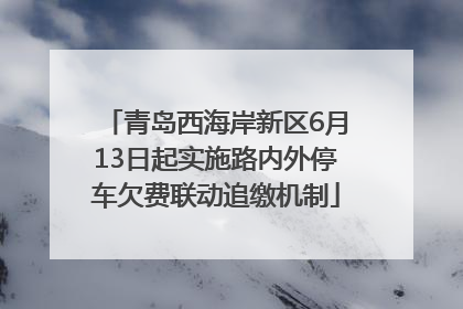 青岛西海岸新区6月13日起实施路内外停车欠费联动追缴机制