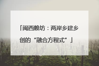 闽西赖坊：两岸乡建乡创的“融合方程式”