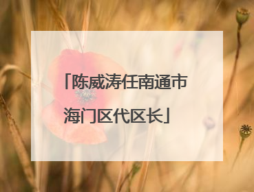 陈威涛任南通市海门区代区长