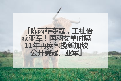 陈雨菲夺冠，王祉怡获亚军！国羽女单时隔11年再度包揽新加坡公开赛冠、亚军