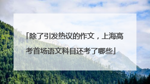 除了引发热议的作文，上海高考首场语文科目还考了哪些