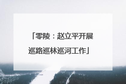 零陵：赵立平开展巡路巡林巡河工作