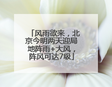 风雨欲来，北京今明两天迎局地阵雨+大风，阵风可达7级