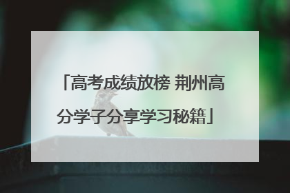 高考成绩放榜 荆州高分学子分享学习秘籍