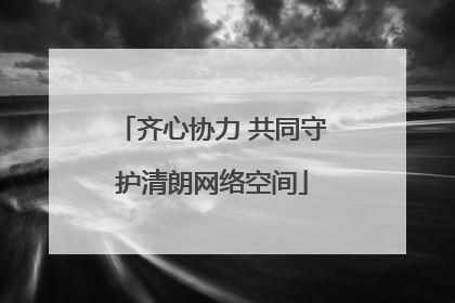 齐心协力 共同守护清朗网络空间